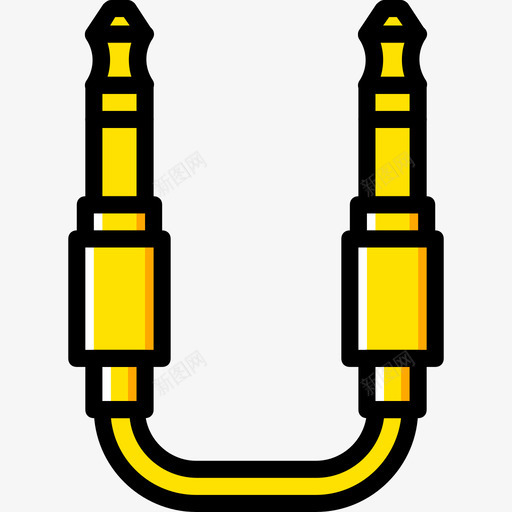 插孔连接器连接器电缆4黄色图标svg_新图网 https://ixintu.com 插孔连接器 连接器电缆4 黄色