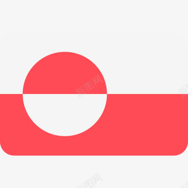 格陵兰岛国际国旗6圆形矩形图标图标
