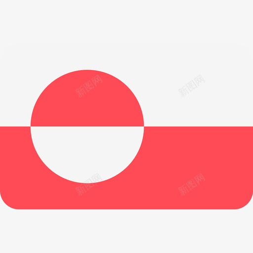 格陵兰岛国际国旗6圆形矩形图标svg_新图网 https://ixintu.com 国际国旗6 圆形矩形 格陵兰岛