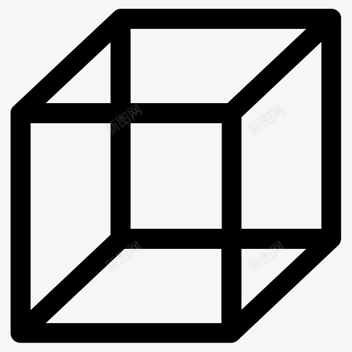 立方体三维对象图标svg_新图网 https://ixintu.com 三维 对象 正方形 立方体 透视