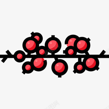 浆果夏季食品饮料4线性颜色图标图标