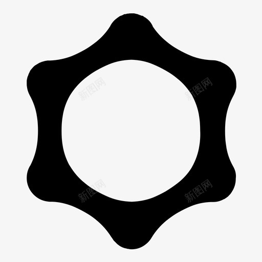 六边形齿轮图形图标svg_新图网 https://ixintu.com 六边形 图形 网络 节点 设置 齿轮
