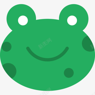 青蛙表情符号12扁平图标图标