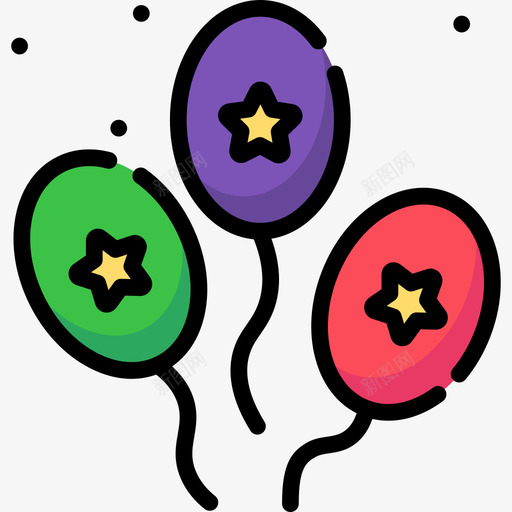 气球狂欢节6线性颜色图标svg_新图网 https://ixintu.com 气球 狂欢节6 线性颜色