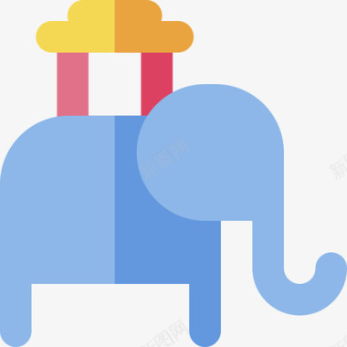 大象印度6平坦图标图标