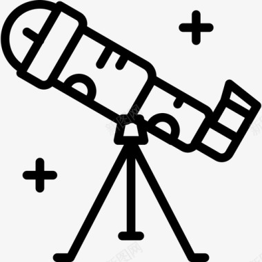 望远镜户外活动3线性图标图标