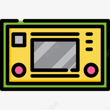 游戏机80年代6线性颜色图标图标