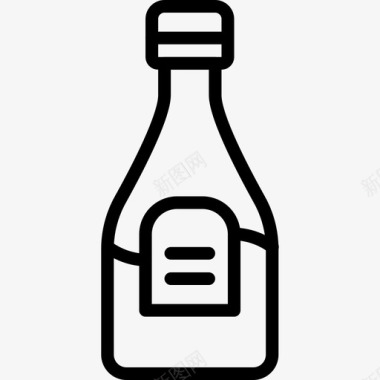 酱汁瓶厨房用品3线性图标图标