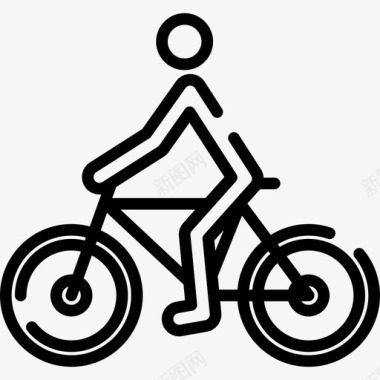 骑自行车健康2直线型图标图标