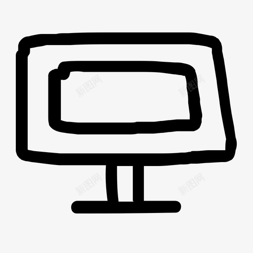 显示器电脑手绘图标svg_新图网 https://ixintu.com 屏幕 工作绘图 手绘 显示器 电脑