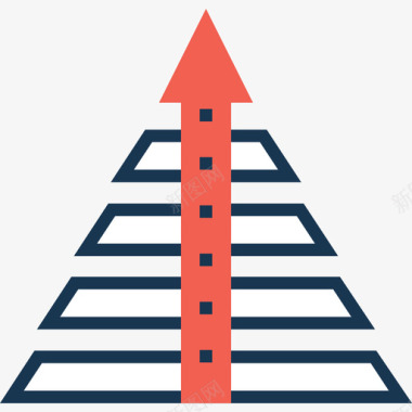 金字塔商业和办公室11线性颜色图标图标