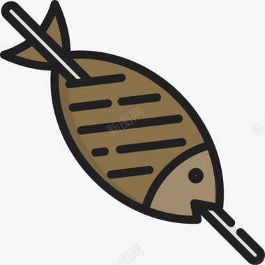 鱼烤肉2原色图标图标