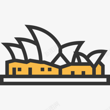 悉尼歌剧院地标14黄影图标图标
