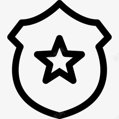 警徽犯罪与安全直系图标图标