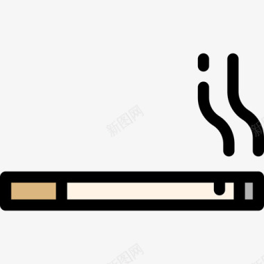香烟嬉皮士13线性颜色图标图标