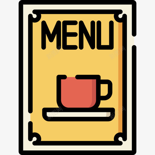 菜单24号咖啡厅线性颜色图标svg_新图网 https://ixintu.com 24号咖啡厅 线性颜色 菜单
