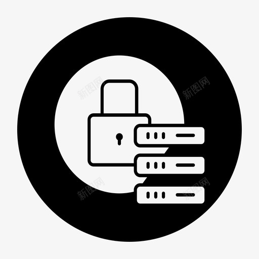 数据库保护备份锁图标svg_新图网 https://ixintu.com 备份 大数据黑填充减去前面 安全 数据库保护 网络 锁