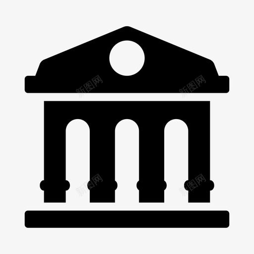 法院银行大楼图标svg_新图网 https://ixintu.com 大学 大楼 教育 教育2 法院 银行