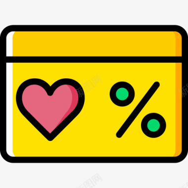 优惠券浪漫生活10黄色图标图标