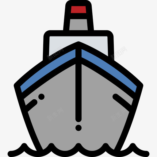 船水手线性颜色图标svg_新图网 https://ixintu.com 水手 线性颜色 船