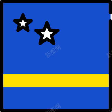 库拉索岛旗帜收藏3方形图标图标