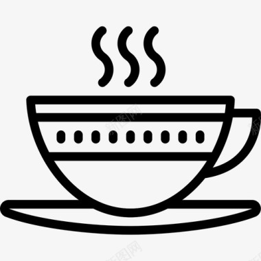茶杯厨具3件线状图标图标