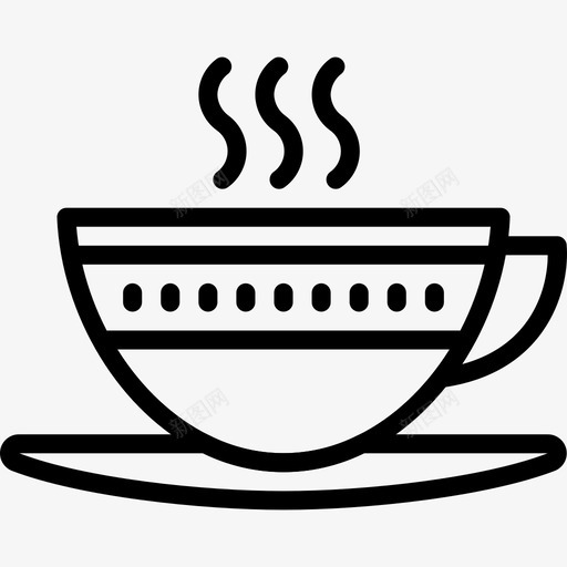 茶杯厨具3件线状图标svg_新图网 https://ixintu.com 厨具3件 线状 茶杯