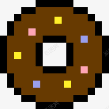 甜甜圈食品33线性颜色图标图标