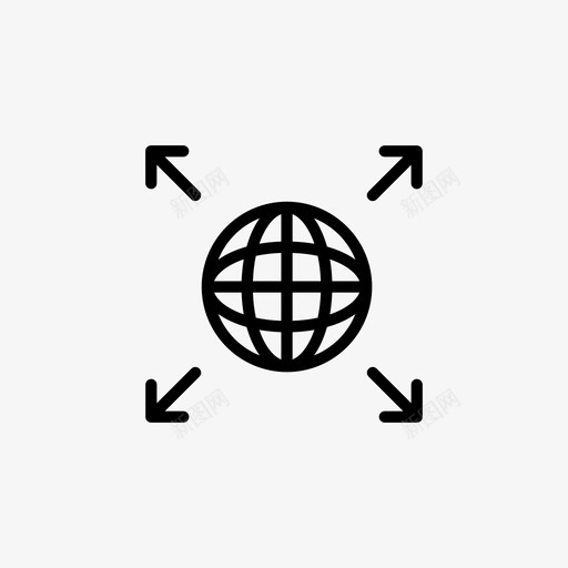 世界扩张商业计划图标svg_新图网 https://ixintu.com 世界扩张 商业 商业图标 网站 计划