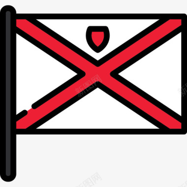 泽西岛国旗收藏2号桅杆图标图标