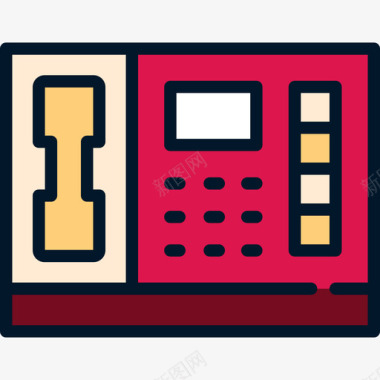电话接收器电话图标集2线型颜色图标