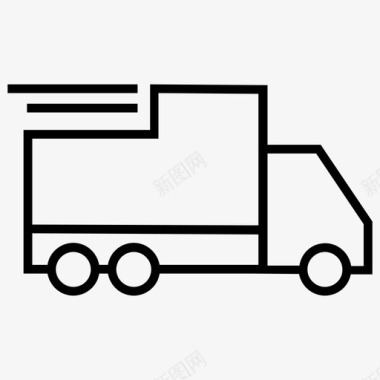 货物交付货车交付快速交付图标图标