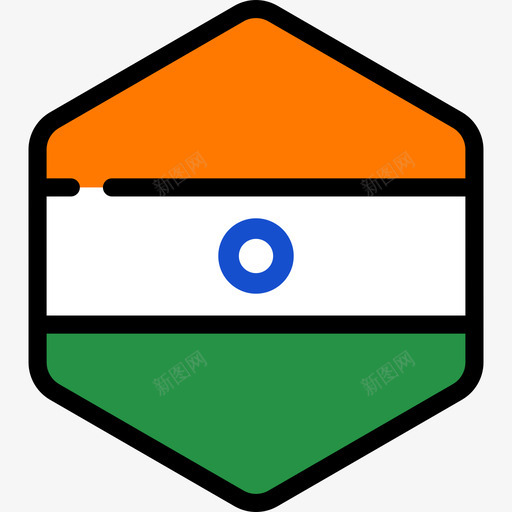 印度国旗系列5六边形图标svg_新图网 https://ixintu.com 六边形 印度国旗系列5