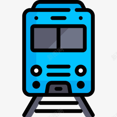 火车假日旅行线颜色图标图标
