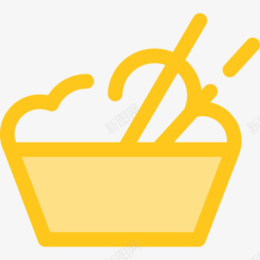 米饭食物和餐厅7黄色图标图标