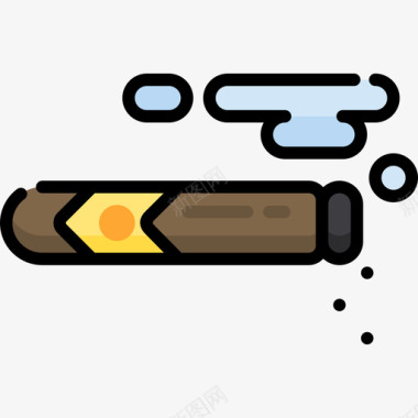 雪茄5demayo线性颜色图标图标