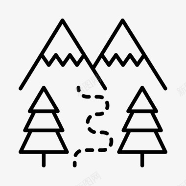 珠穆朗玛峰高山寒冷图标图标
