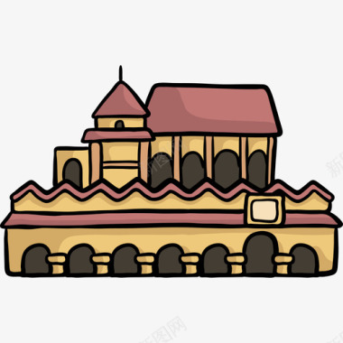 科尔多瓦清真寺世界纪念碑色彩图标图标
