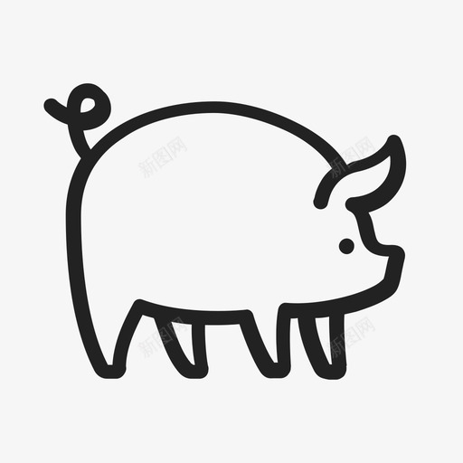 猪动物家畜图标svg_新图网 https://ixintu.com 动物 宠物 家畜 猪 轮廓
