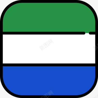 塞拉利昂旗帜收藏6圆形广场图标图标