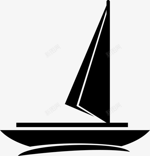 船帆帆船图标svg_新图网 https://ixintu.com 大海 帆 帆船 纵帆船 船