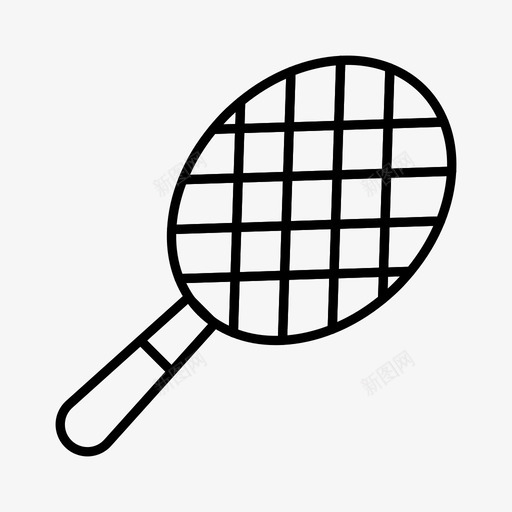 网球拍游戏运动图标svg_新图网 https://ixintu.com 游戏 游戏细线图标 网球拍 运动