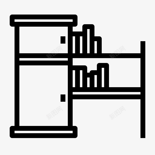 书柜书架家具图标svg_新图网 https://ixintu.com 书架 书柜 室内 家具