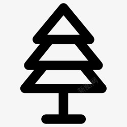 天然松树圣诞树天然圣诞树松树图标高清图片