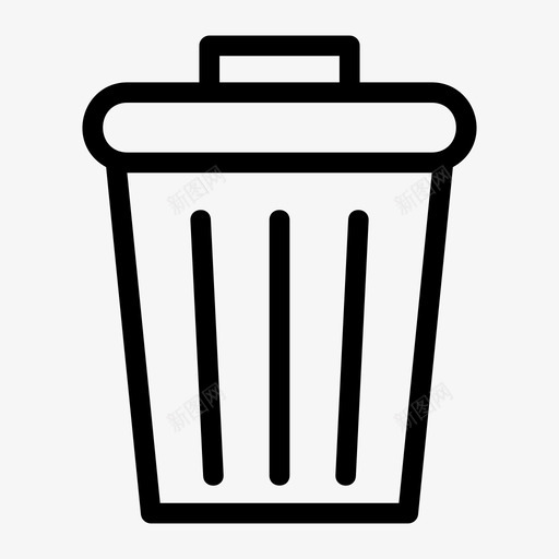 垃圾桶篮子垃圾箱图标svg_新图网 https://ixintu.com 删除 厨房用具线图标 垃圾 垃圾桶 垃圾箱 篮子