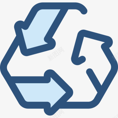 回收生态与自然5蓝色图标图标