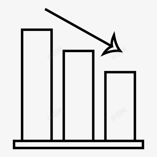 箭头图表减少图标svg_新图网 https://ixintu.com 减少 图表 报告 损失 箭头 财务