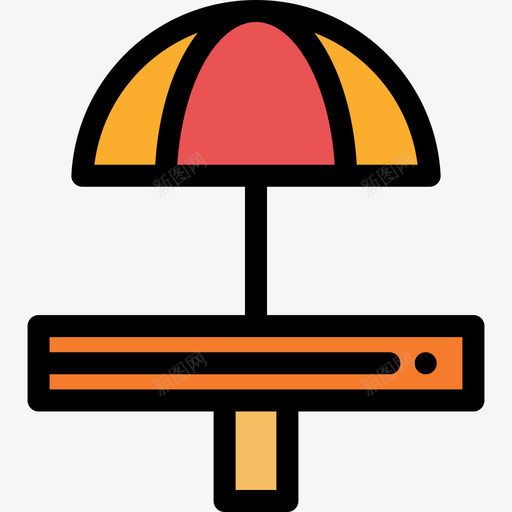 伞烧烤派对4线性颜色图标svg_新图网 https://ixintu.com 伞 烧烤派对4 线性颜色