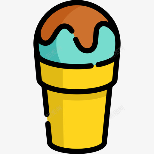 冰淇淋夏季食品饮料原色图标svg_新图网 https://ixintu.com 冰淇淋 原色 夏季食品饮料
