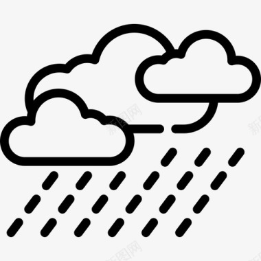 雨52号天气线性图标图标